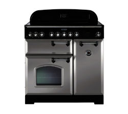 RANGEMASTER  Classic Deluxe 90 Electric Ceramic Range Cooker - Royal Pearl & Chrome